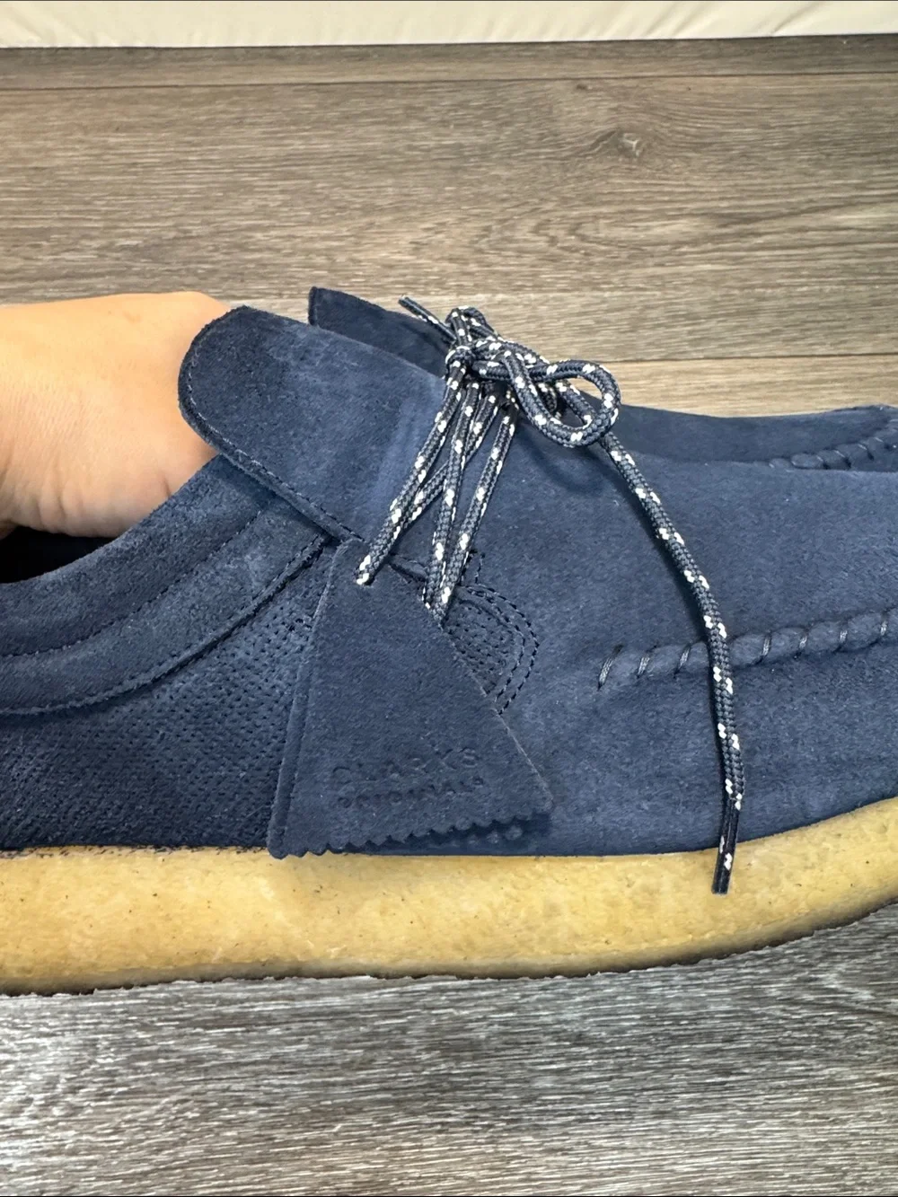 Clarks Originals Navy Suede  Lace-Up Shoes men’s sz 14